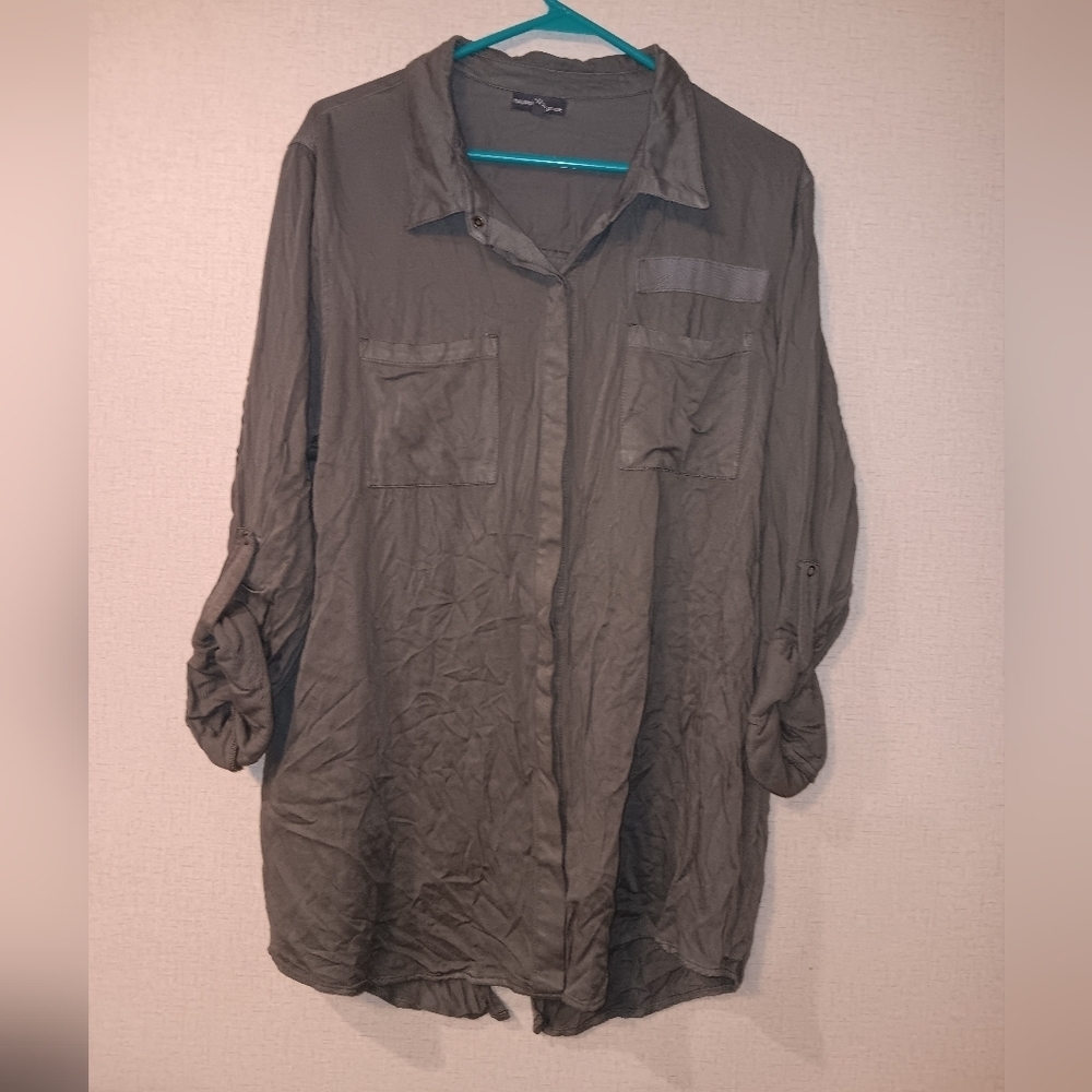 Market & Spruce Olive Green Shirt Sz XL